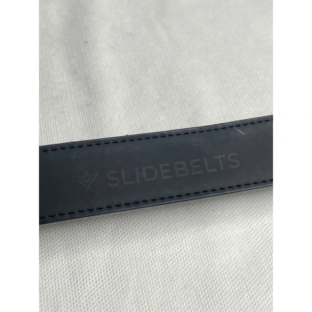 Slidebelts Canvas Leather Back No Hole Ratchet Belt Size Large 34